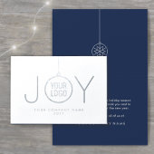 Zakelijke Logo JOY Kerstversiering Navy Holiday Folie Kaarten