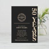 Zakelijke Logo Jubileum Zwart Kaart (Staand voorkant)