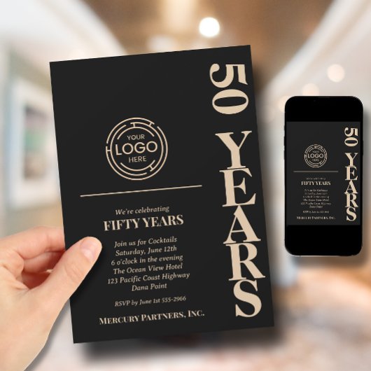Zakelijke Logo Jubileum Zwart Kaart