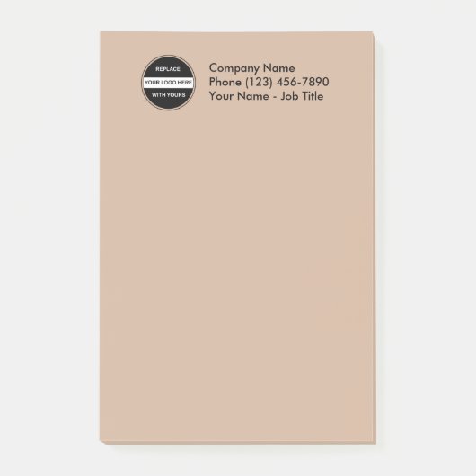 Zakelijke Logo Kantoor Sticky Notes (Voorkant)