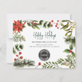 Zakelijke Logo Kerst Feestdagen Groen Feestdagenkaart (Voorkant)