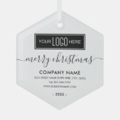 zakelijke Logo kerst Glas Ornament (Voorkant)