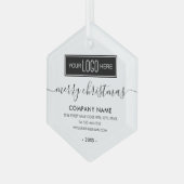 zakelijke Logo kerst Glas Ornament (Voorkant links)