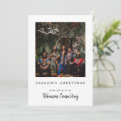 Zakelijke Logo Kerst Modern Team Foto Feestdagenkaart (Staand voorkant)