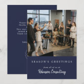 Zakelijke Logo Kerst Modern Team Foto Feestdagenkaart (Voorkant / Achterkant)