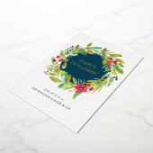 Zakelijke Logo Kerst Moderne waterverf Krans Folie Feestdagenkaart (Gedraaid)