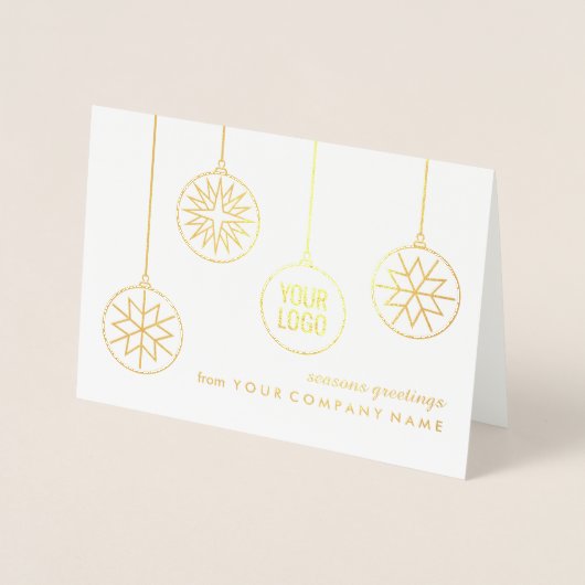 Zakelijke Logo Kerst Ornamenten Eenvoudige vakanti Folie Kaarten (Voorkant)