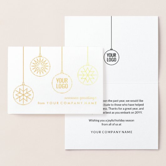 Zakelijke Logo Kerst Ornamenten Eenvoudige vakanti Folie Kaarten (Display)