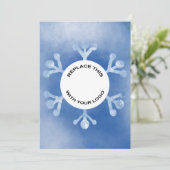 Zakelijke Logo kerstblauw Snowflake Holiday Feestdagenkaart (Staand voorkant)