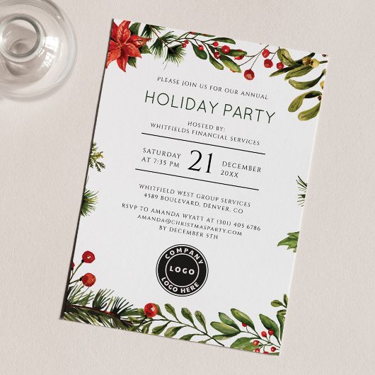 Zakelijke Logo Kerstvakantie Kantoor Party Kaart