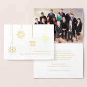 Zakelijke Logo Kerstversiering 1 Fotovakantie Folie Kaarten (Display)