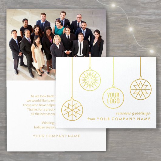 Zakelijke Logo Kerstversiering 1 Fotovakantie Folie Kaarten