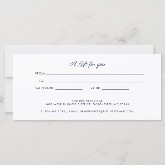 Zakelijke Logo Klantloyaliteit Cadeaubon (Achterkant)