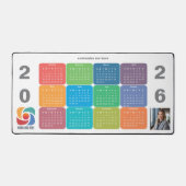 Zakelijke Logo Kleurrijke Bedrijf 2026 Kalender Bureaumat (Voorkant)