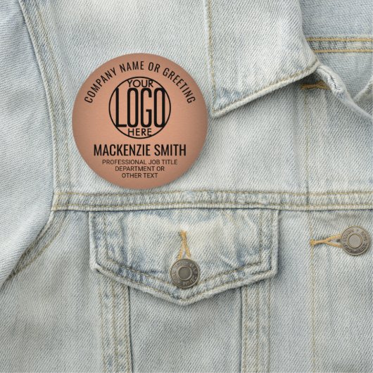 Zakelijke Logo Koper Kleur Plastic Medewerker Naamplaatje (In situ)