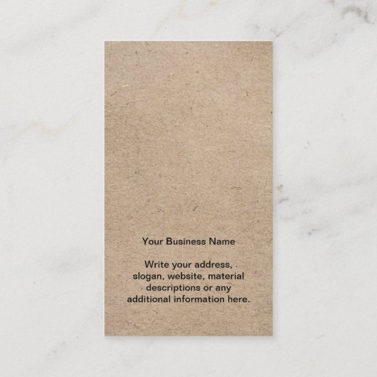 Zakelijke Logo Kraft Brown-draagkaart Visitekaartje (Achterkant)