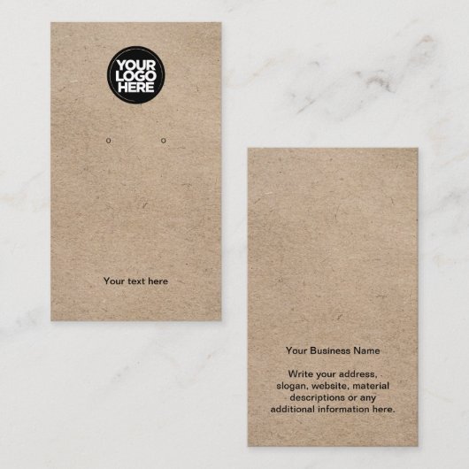 Zakelijke Logo Kraft Brown-draagkaart Visitekaartje (Voorkant / Achterkant)