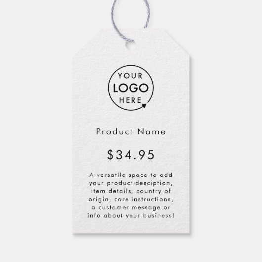 Zakelijke Logo | Labels productprijs Rustic Kraft Cadeaulabel (Achterkant)