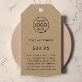 Zakelijke Logo | Labels productprijs Rustic Kraft Cadeaulabel
