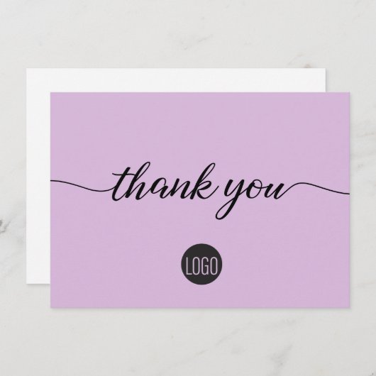 Zakelijke logo Lavender paarse Klant Dank u Bedankkaart (Voorkant / Achterkant)