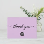 Zakelijke logo Lavender paarse Klant Dank u Bedankkaart (Staand voorkant)