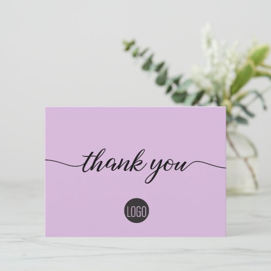 Zakelijke logo Lavender paarse Klant Dank u Bedankkaart (Staand voorkant)