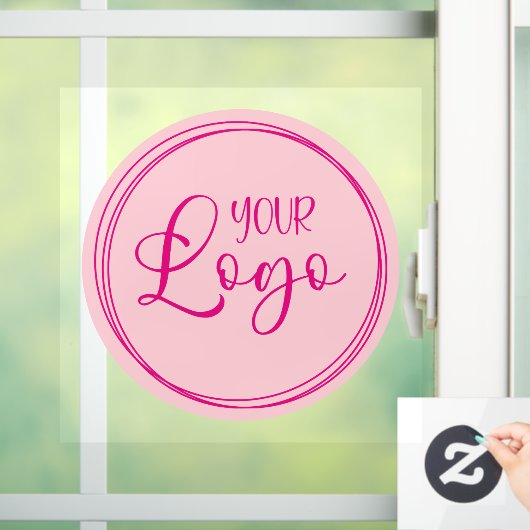 Zakelijke Logo Lichtroze cirkel Raamsticker (Huis)