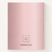 Zakelijke logo lichtroze elegante monogram notitieboek (Achterkant)