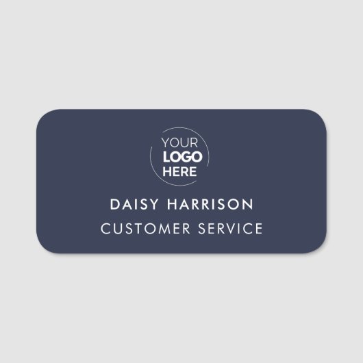 Zakelijke Logo | Marine Blue Modern Medewerker Per Naamplaatje (Voorkant)