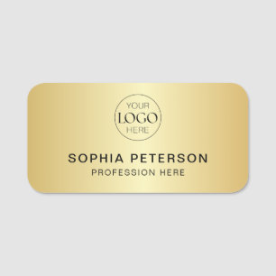 Zakelijke Logo Medewerker Metallic Gold Naamplaatje