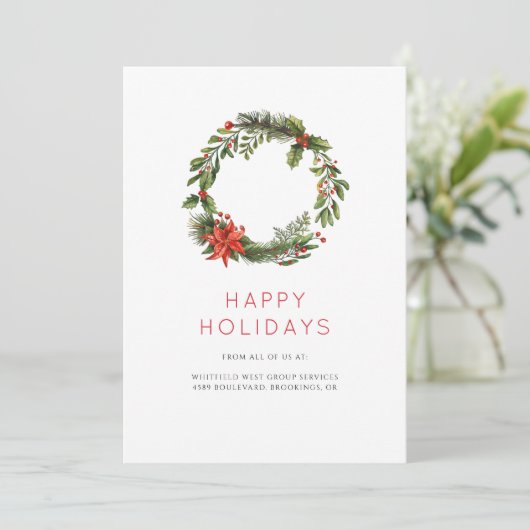 Zakelijke Logo medewerkers en klanten Feestdagenkaart (Staand voorkant)