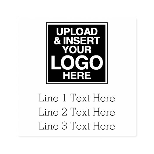 Zakelijke Logo met 3 regels tekst Rubberstempel (Afrduk)