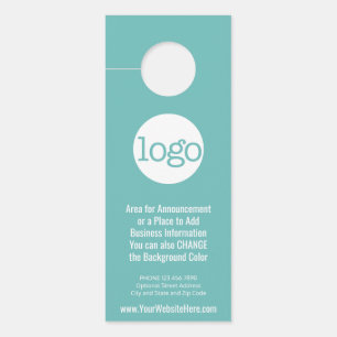 Zakelijke Logo met aankondiging en contactgegevens Deurhanger