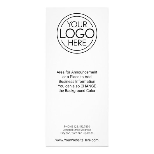 Zakelijke Logo met aankondiging en contactgegevens Reclamekaart (Voorkant)