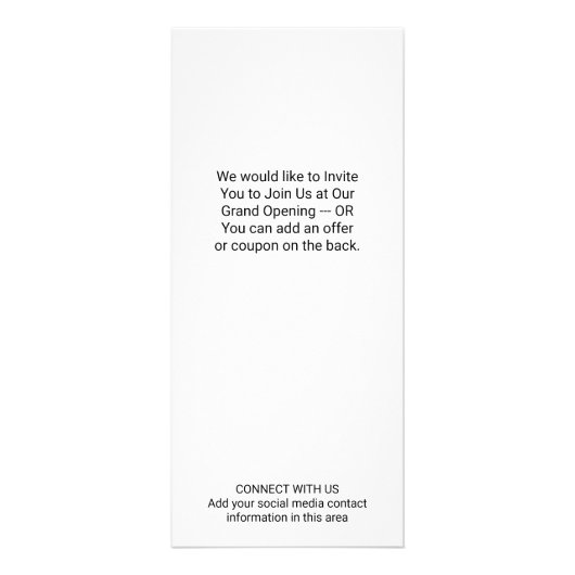 Zakelijke Logo met aankondiging en contactgegevens Reclamekaart (Achterkant)