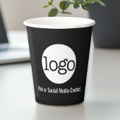 Zakelijke Logo met contactgegevens - minimaal zwar Papieren Bekers