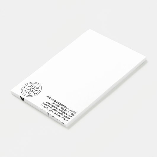 Zakelijke Logo met contactgegevens - Promotie Post-it® Notes (Schuin)