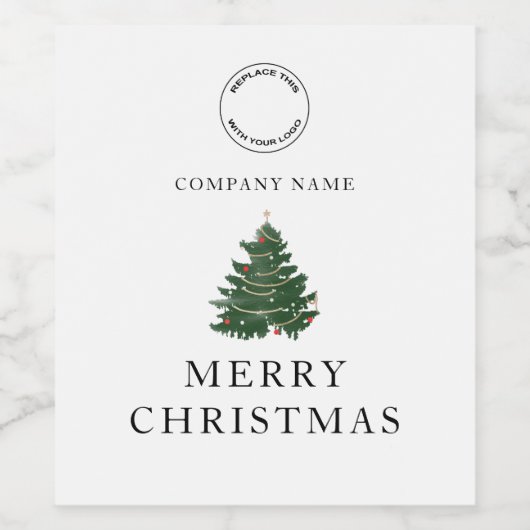 Zakelijke Logo met feestelijke kerst Wijn Etiket (Enkel label)