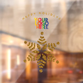 Zakelijke Logo met gouden kerstster Snowflake Raamsticker (Vel 2)