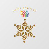 Zakelijke Logo met gouden kerstster Snowflake Raamsticker (Vel)