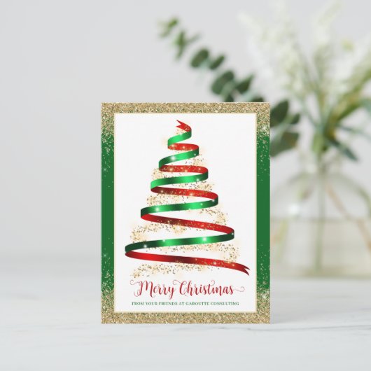 zakelijke Logo met kerstbomen Briefkaart (Staand voorkant)