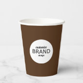Zakelijke Logo met minimalistisch bruin Papieren Bekers (Achterkant)