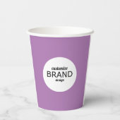 Zakelijke Logo met minimalistisch Paars Papieren Bekers (Achterkant)