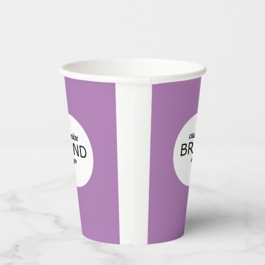 Zakelijke Logo met minimalistisch Paars Papieren Bekers (Rechts)