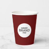 Zakelijke Logo met minimalistische maroon Red Papieren Bekers (Achterkant)