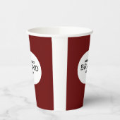 Zakelijke Logo met minimalistische maroon Red Papieren Bekers (Links)