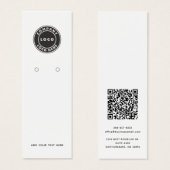 Zakelijke Logo met QR Code Oorbellen Display Kaart (Voorkant /achterkant)