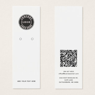 Zakelijke Logo met QR Code Oorbellen Display Kaart