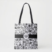 Zakelijke LOGO met zwarte balk Moderne eenvoud Tote Bag (Voorkant)