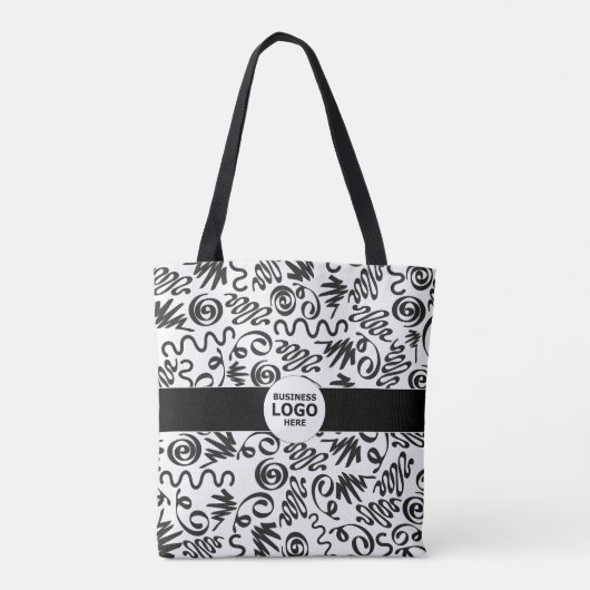 Zakelijke LOGO met zwarte balk Moderne eenvoud Tote Bag (Achterkant)
